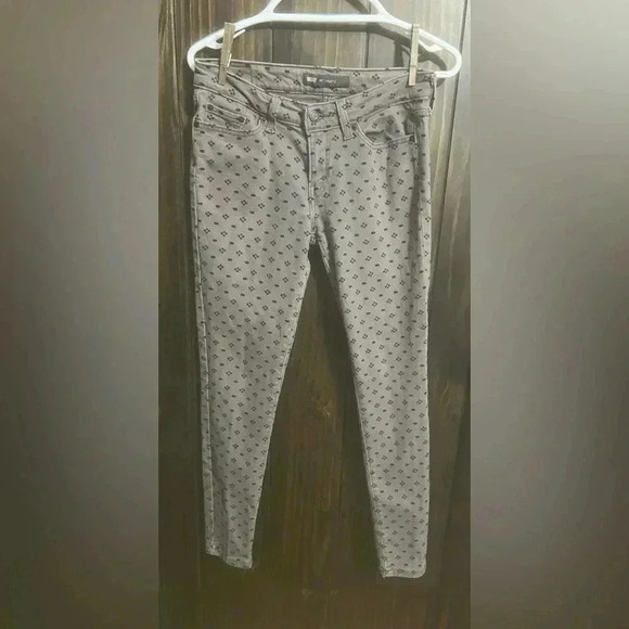 LEVI STRAUSS Geometric Print Jean Leggings. Size 9 - Picture 2 of 7